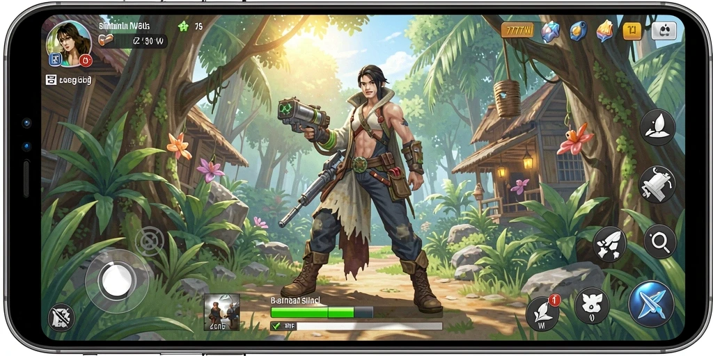 Tangkapan layar utama 7777W yang menunjukkan gameplay seru dalam simulasi.