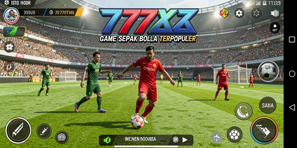 Gameplay menarik dan kompetitif dari 777ZX yang menunjukkan aksi sepak bola.
