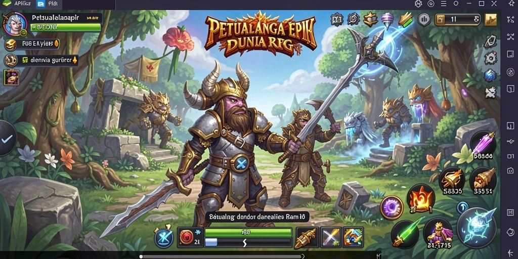 Tampilan gameplay yang epik dalam RPG API88 penuh aksi.