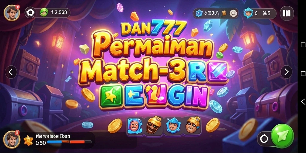 Tampilan gameplay menarik dengan permata berwarna-warni di DAN777.