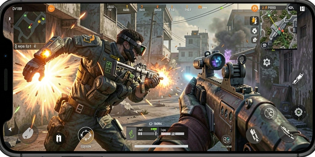 Tampilan gameplay menarik dari DV188 yang penuh aksi FPS.