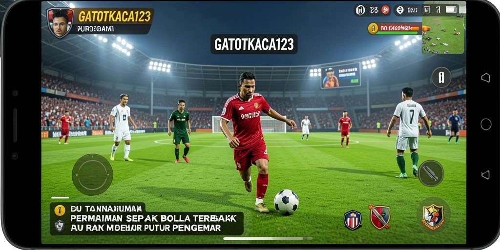 Screenshot GATOTKACA123 memperlihatkan momen dramatis di lapangan sepak bola.