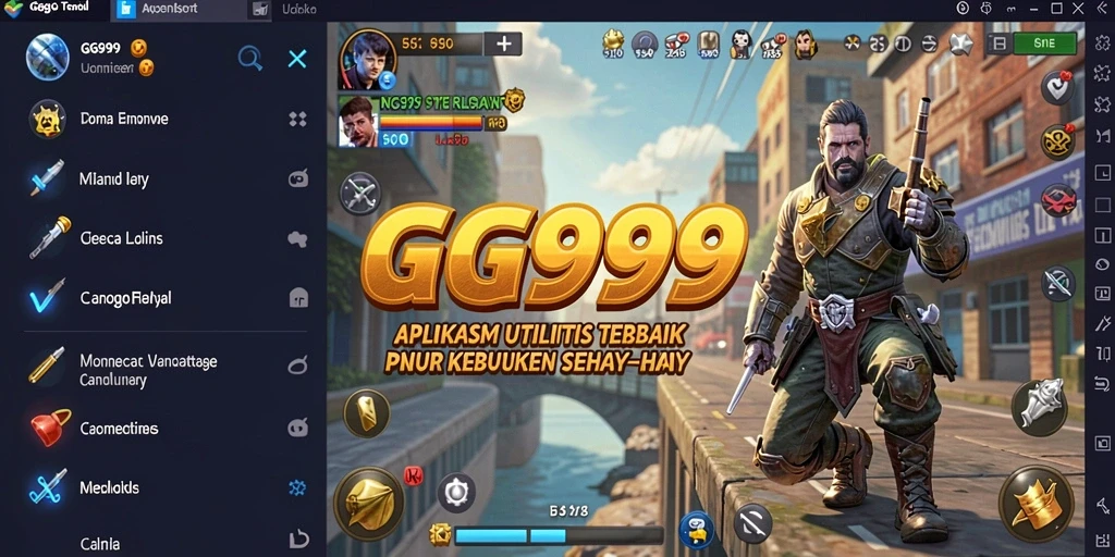 Tampilan utama GG999 yang menampilkan fitur aplikasi Utility.
