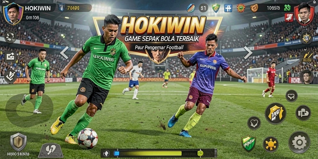 Gameplay seru HOKIWIN dengan tim sepak bola favorit.