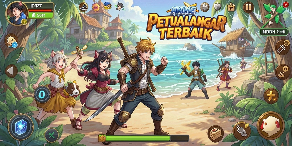Screenshot gameplay IDR77 menampilkan aksi karakter anime yang seru.