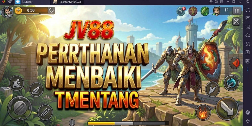 Screenshot menunjukkan aksi mendebarkan dalam permainan Tower Defense.