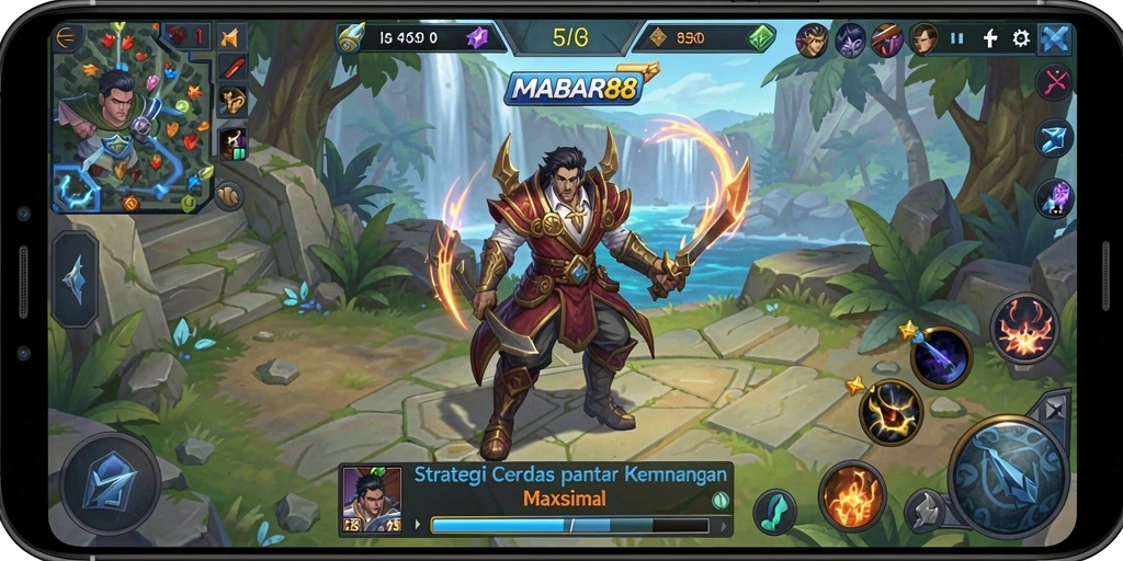Screenshot menunjukkan pemain merancang strategi di MABAR88.