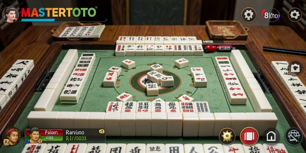 Tampilan gameplay MASTERTOTO yang seru dengan ubin Mahjong.