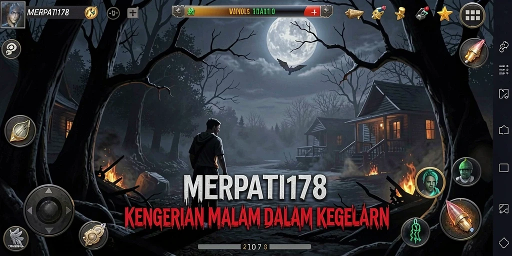 Gameplay menegangkan dengan suasana seram di MERPATI178.