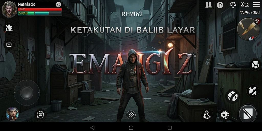 Screenshot gameplay REMI62 menampilkan suasana Horror yang mendalam.