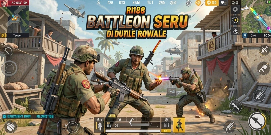 Tangkapan layar menunjukkan aksi seru dalam <strong>RI188</strong> Battle Royale.