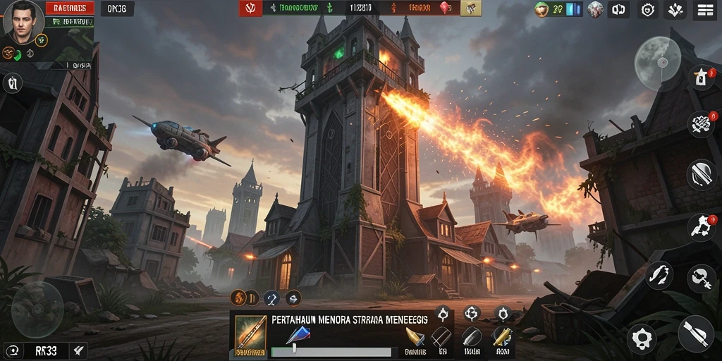 Screenshot utama RR33 menunjukkan aksi menegangkan dalam gameplay Tower Defense.