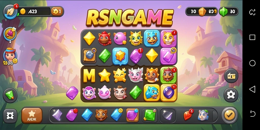 Tampilan screenshot RSNGAME dengan gameplay seru Match-3.