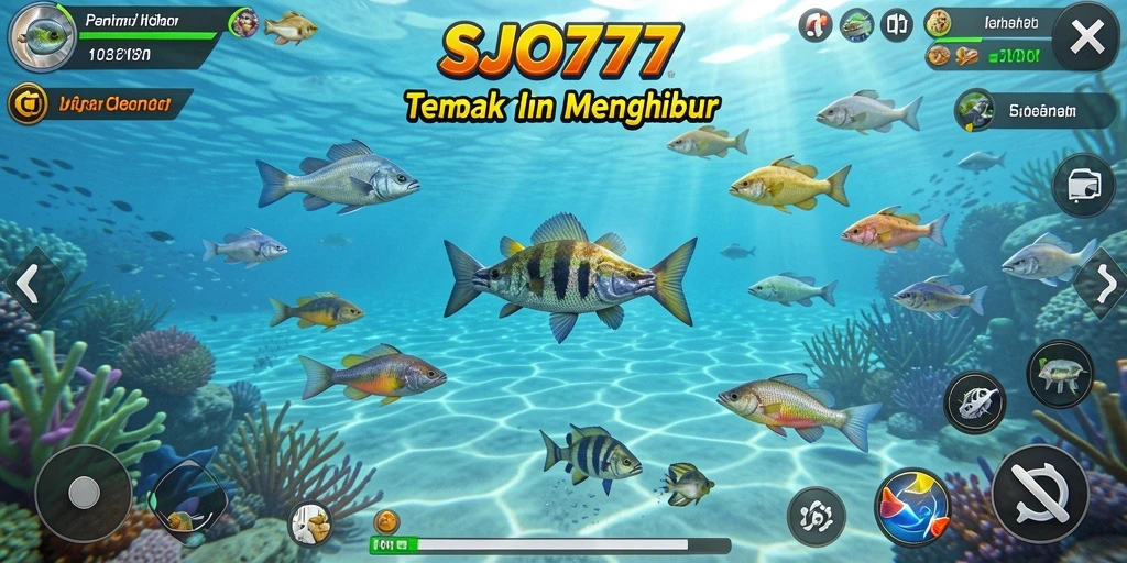 Screenshot gameplay SJO777 menampilkan aksi seru menangkap ikan.