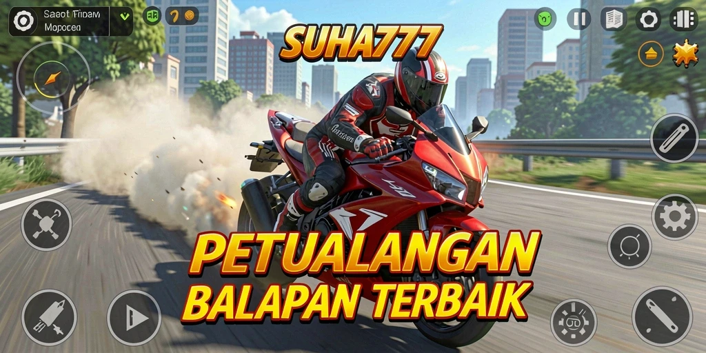 Gameplay seru di lintasan balap motor yang menantang.