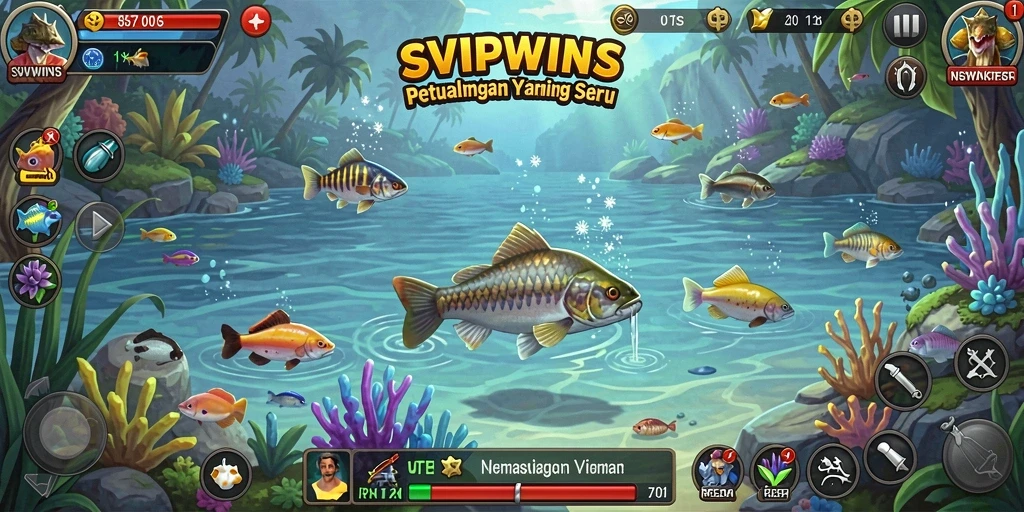 Tampilan menarik dari gameplay memancing yang mendebarkan.