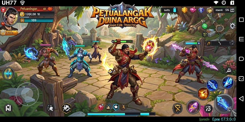 Tampilan menakjubkan dari pertarungan dalam UH77 ARPG.