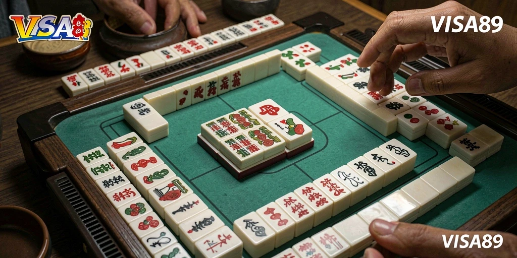 Tampilan gameplay <strong>VISA89</strong> yang menarik, menyajikan pengalaman Mahjong yang mendebarkan.