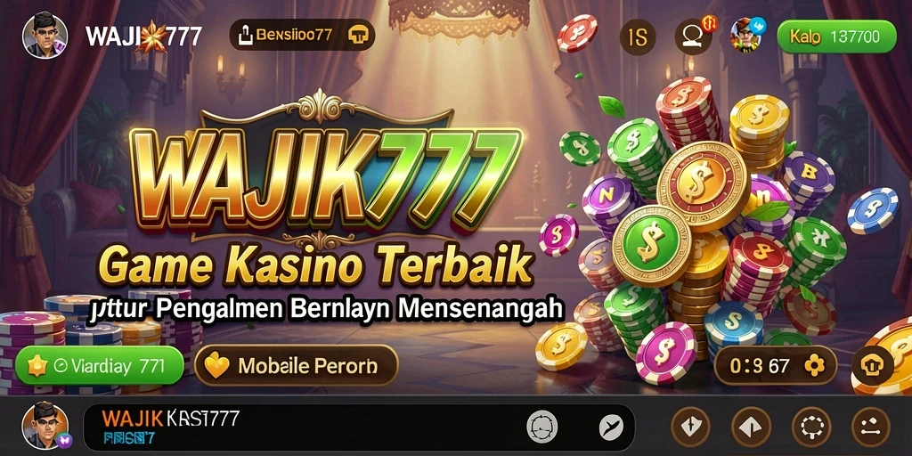 Screenshot gameplay seru WAJIK777 menampilkan suasana kasino yang mendebarkan.