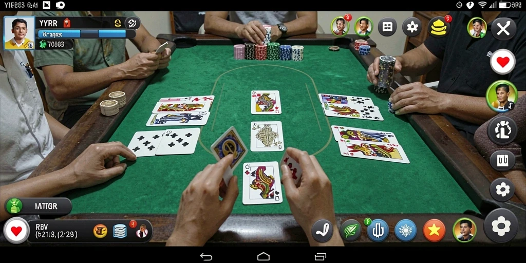 Screenshot gameplay <strong>YYRR</strong> dengan tampilan papan Gaple yang menarik.